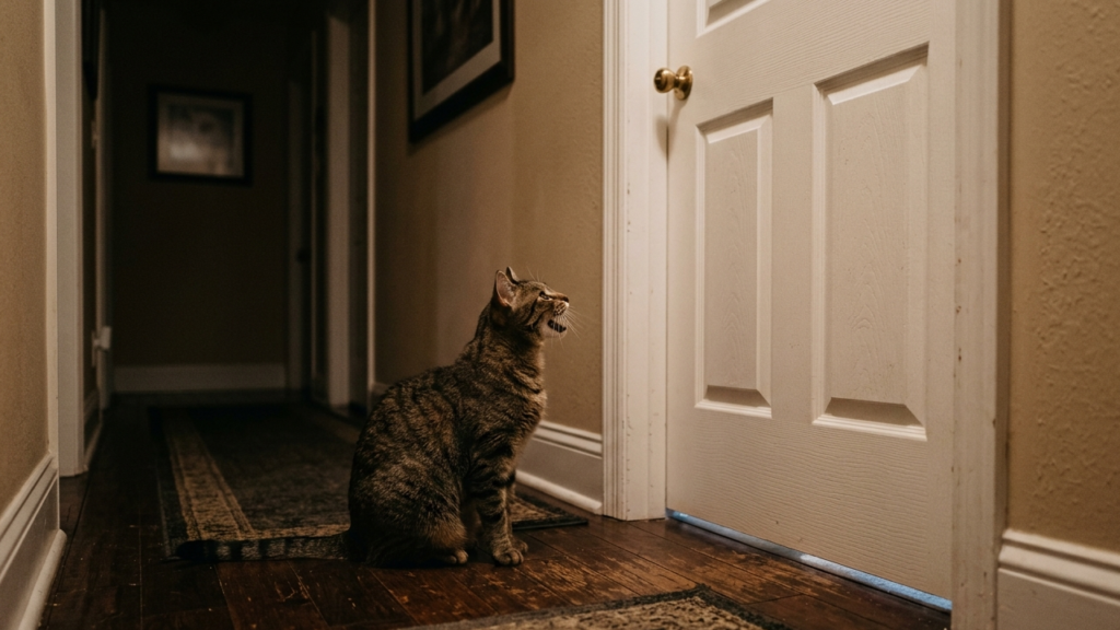 Why Is My Cat Meowing at Night? (And How to Stop It) cat meowing at night outside bedroom door