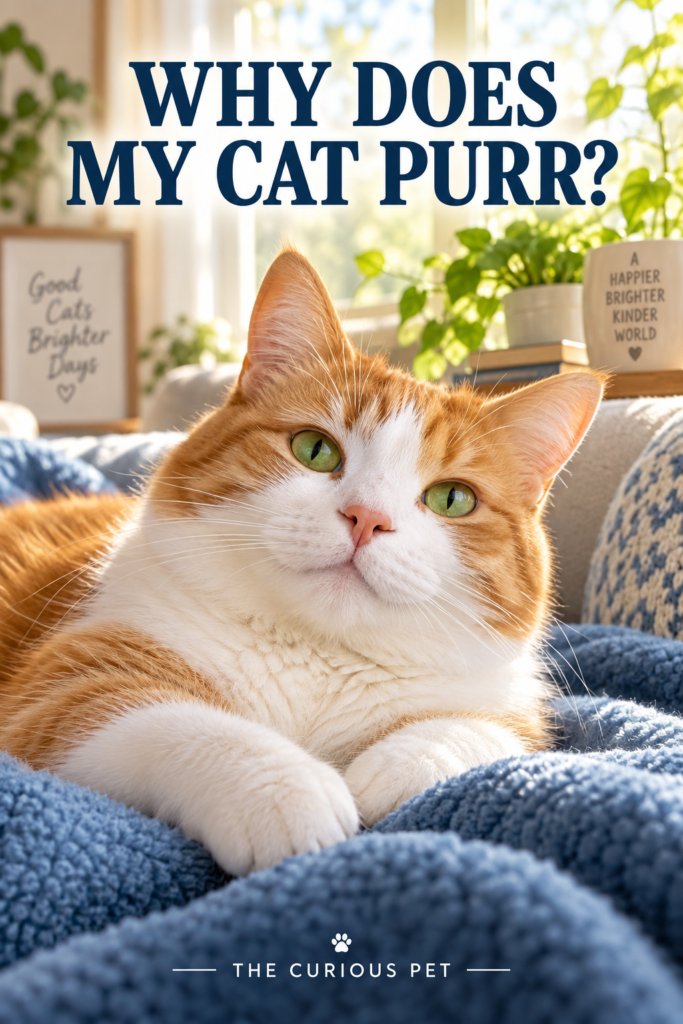 Why Does My Cat Purr? What Different Purrs Mean cat purr pin orange white